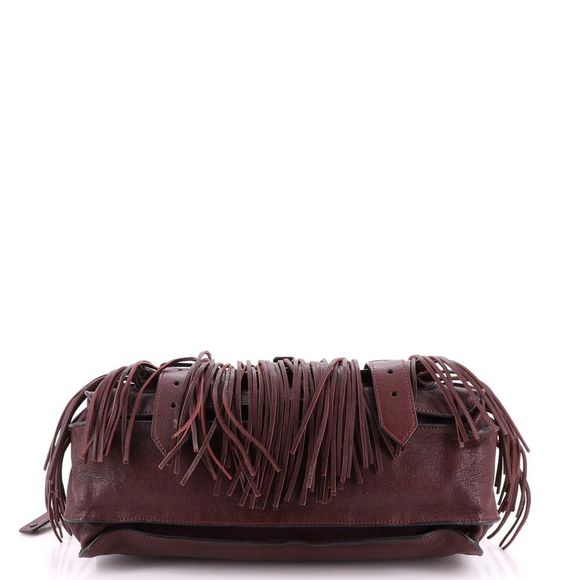 Proenza Schouler PS1 Fringe Satchel Leather Medium Red - Picture 4 of 8